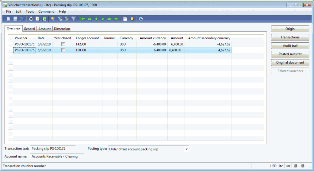 Post the Packing slip Dynamics AX Training