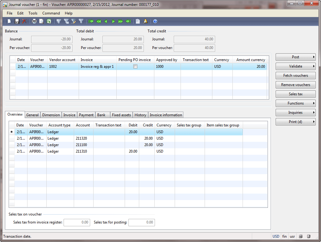 transaction debit form view Purchase process financial from Dynamics point of transaction debit form view Purchase process financial from Dynamics point of